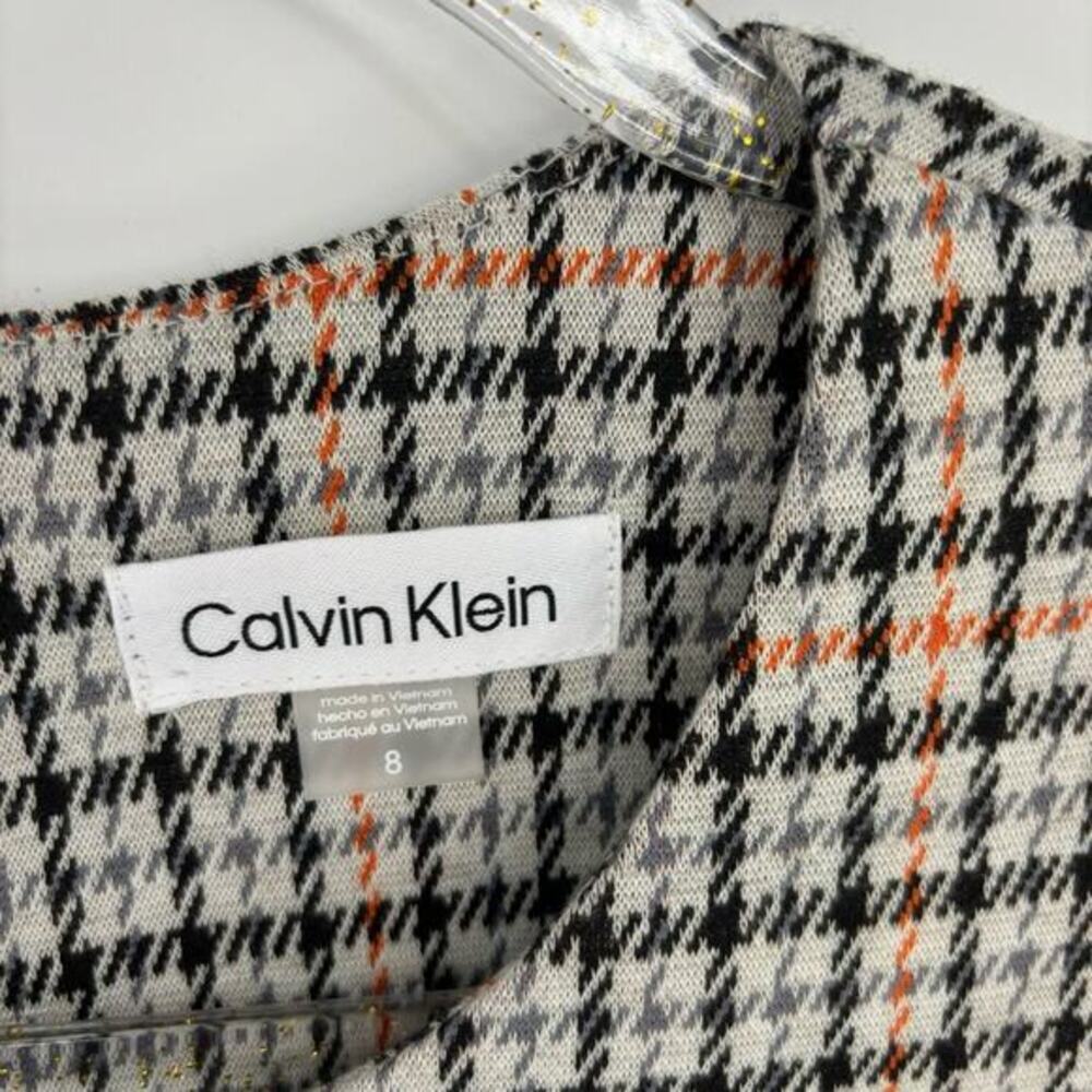 Calvin Klein Herringbone Check Print Short Sleeve Shirt Dress‎ Size 8 NWT - Picture 7 of 11
